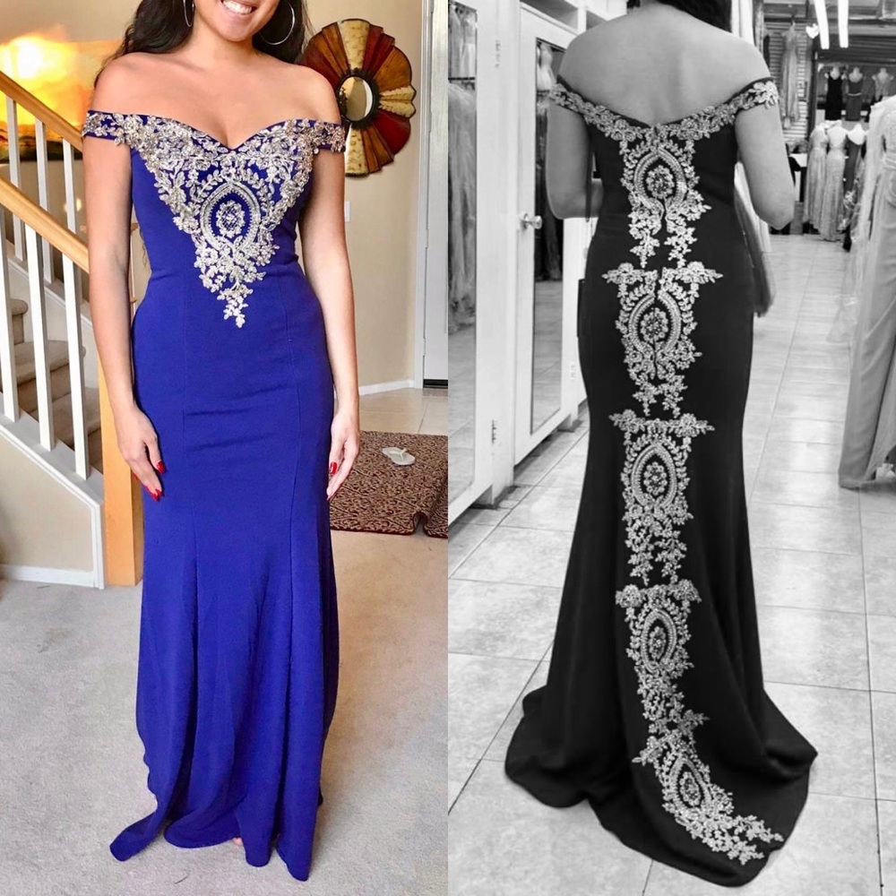 NWT Natasha Haute Couture royal blue gown Sz Small